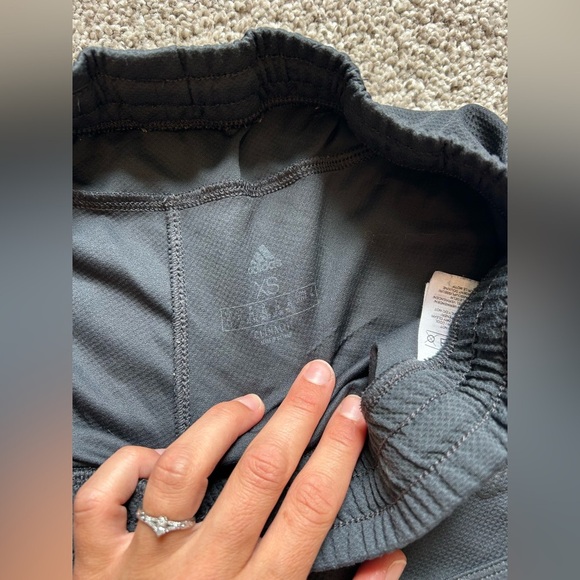 Adidas Black and Blue Athletic Shorts with Split Hem - Picture 3 of 7